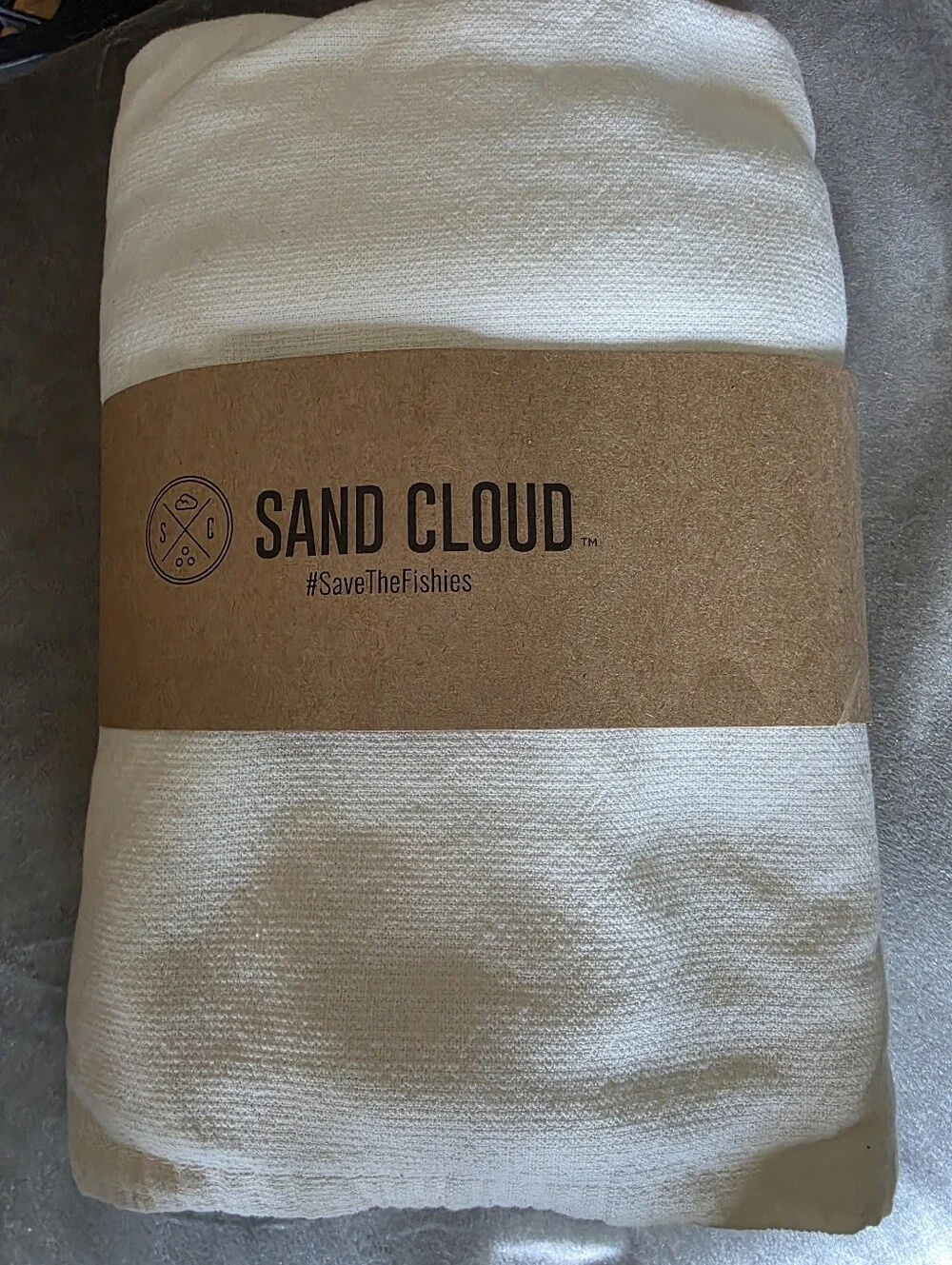 Sand Cloud XL Ivory Organic Turkish Cotton Bath Towel Terra Fringeless NWT